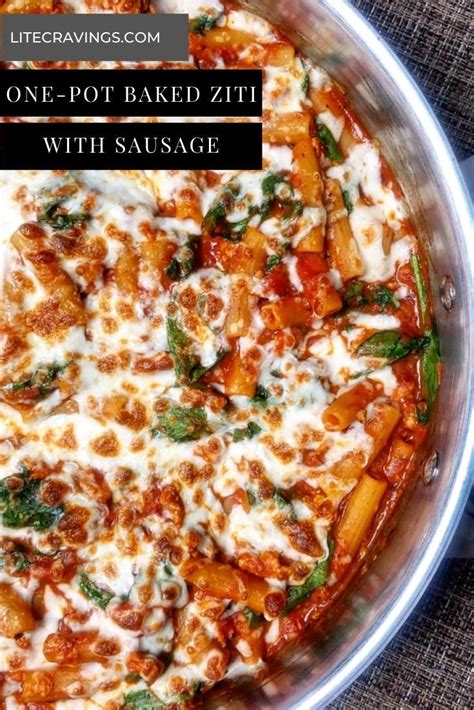 One Pot Baked Ziti With Sausage Baked Ziti With Sausage Baked Ziti Pasta Dishes