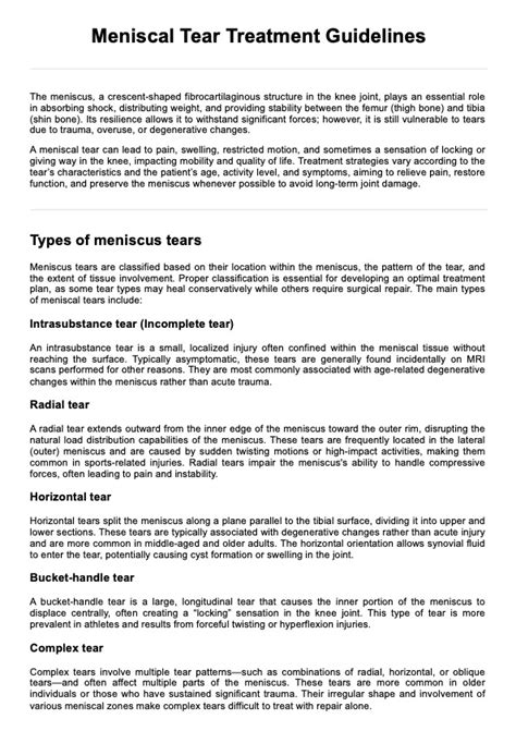 Infrapatellar Bursitis Treatment Guidelines And Example Free Pdf Download