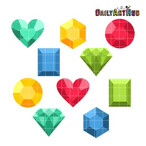 Colorful Jewels Clip Art Set – Daily Art Hub // Graphics, Alphabets & SVG