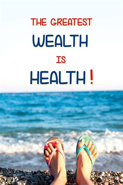 The Greatest Wealth Is Health Motivational Inspirational Quote Stock