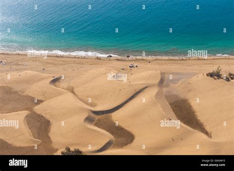 Espagne Iles Canaries Grande Canarie Maspalomas Dunes Et Plage Vue