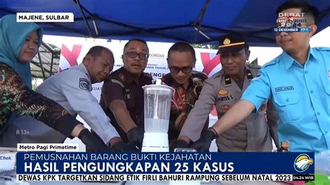 Kejaksaan Negeri Majene Musnahkan Sabu Senilai Ratusan Juta Rupiah