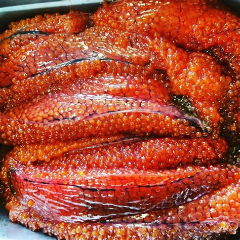 Local Wild King Salmon Roe Raw Skeins Portion Sfraw