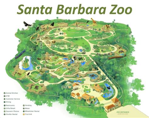 Santa Barbara Zoo Map - Ontheworldmap.com