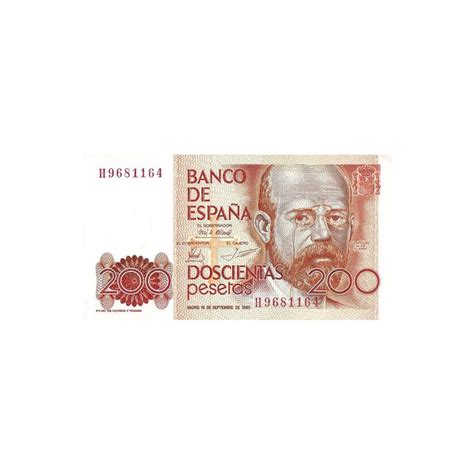 España Billete 200 Pesetas 16 Septiembre 1980 Clarín Billetes