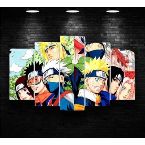 Quadro Decorativo Nerd Naruto Personagens Mosaico Partes Shopee Brasil