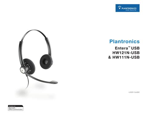 Plantronics Entera Hw111n Manual Pdf Download Manualslib