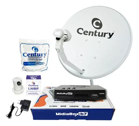 Kit Antena Parabólica Ku Century 60cm Midiabox B7 Cb Lnb 5g