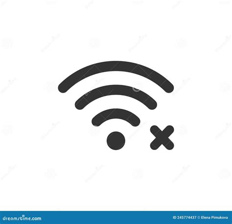 Symbole Wifi Et Ic Ne Croix Brouillage Du Signal Internet Sans Fil