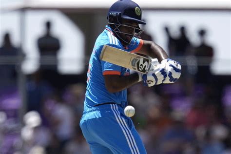 ODI Series Sanju Samson S Ton Drives India To 296 8 In Third ODI