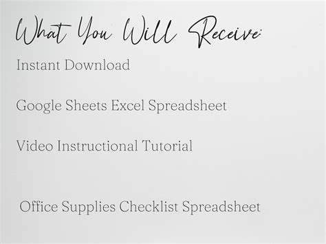 Office Supplies Checklist Business Office Supplies Checklist - Etsy