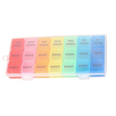 Weekly pill storage case Plastic tablet holder Tablet container 21 ...