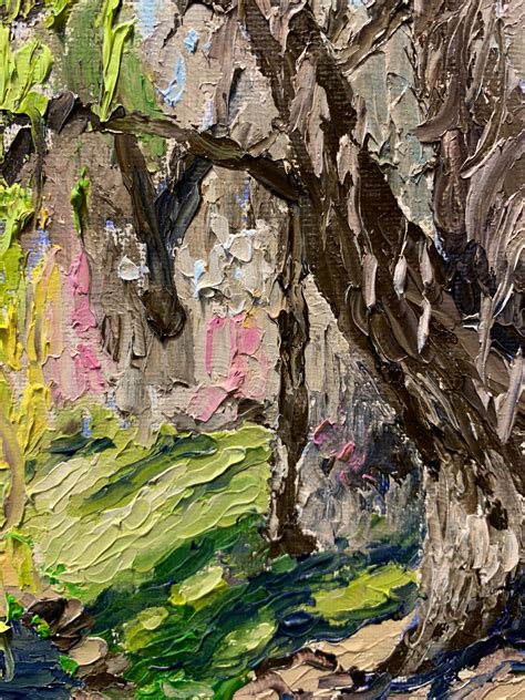 Original Impasto Impressionist Oil Knife Painting The Willow Etsy