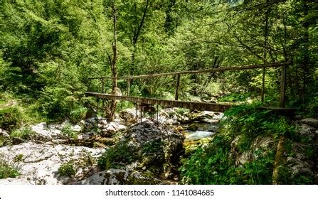 Idyllic Mountain River Lepena Valley Soca Stock Photo 1141084685