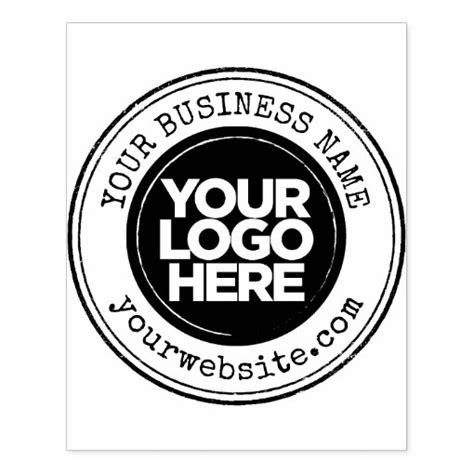 Custom Business Logo Large Rubber Stamp Zazzle