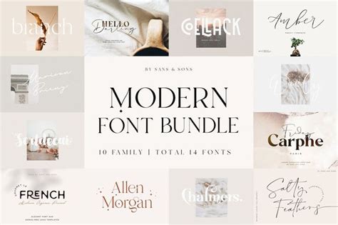 Modern Font Bundle Cricut Fonts Procreate Fonts Canva Fonts Branding