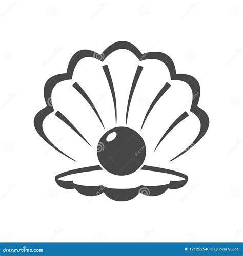 Open Shell With A Pearl Icon Stock Vector Illustration Of Bijouterie