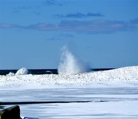 Crashing Winter waves - Port Austin, Michigan - Lake Huron | Michigan ...