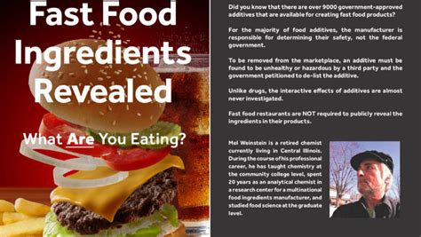 'Fast Food Ingredients Revealed', An Informative Book About the Real ...