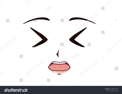 Scared Anime Face Manga Style Funny Stock Vector (Royalty Free ...