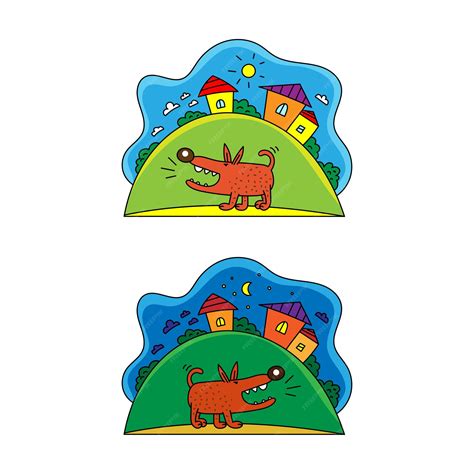 Premium Vector | Color vector illustration of a dog that barks day and