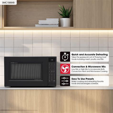 1.5 cu. ft. 900W Black Convection Countertop Microwave Oven