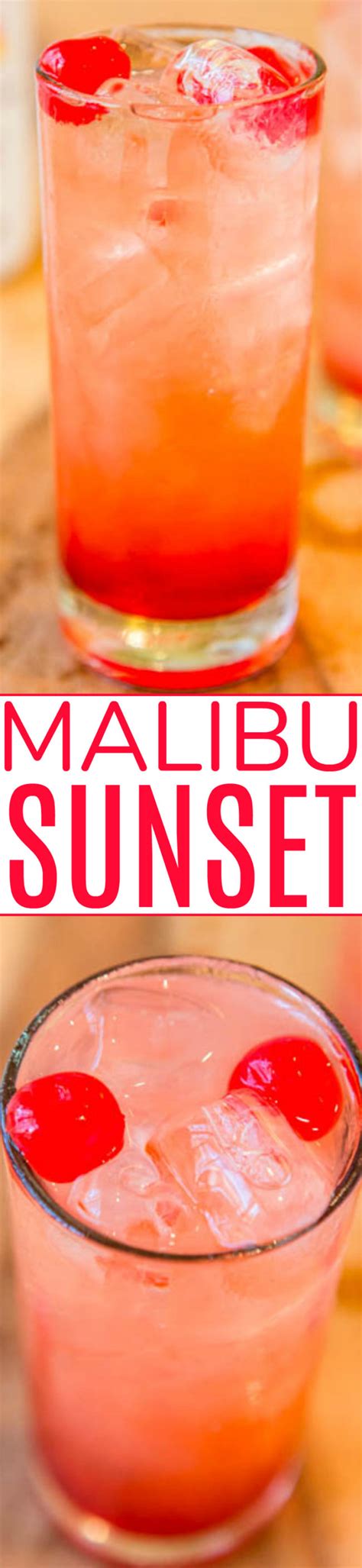 Malibu Sunset Fruity Malibu Drink Recipe