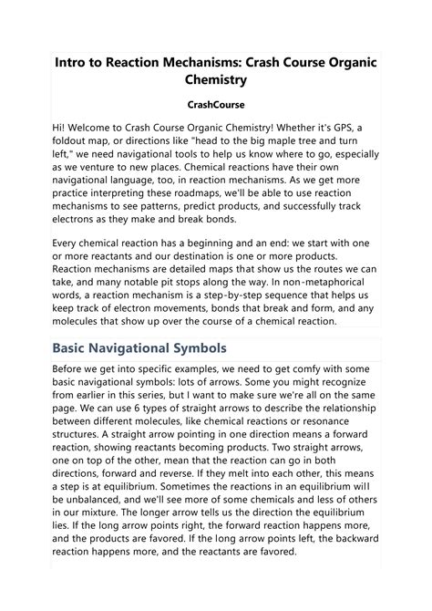 SOLUTION Intro To Reaction Mechanisms Crash Course Organic Chemistry