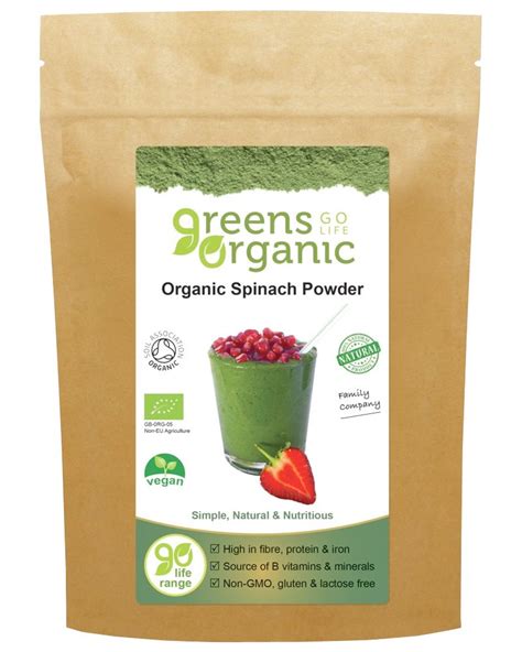 Golden Greens Organic Organic Spinach Powder Healthstuff Co Uk