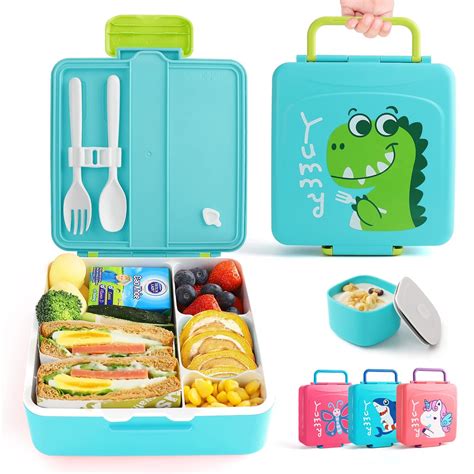 Lehoo Castle Bento Lunch Box for Kids with 4 Compartments&Sauce Jar,1 ...