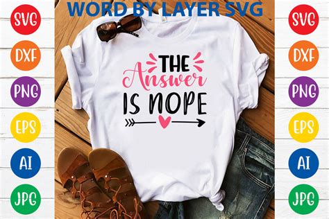 The Answer Is Nope Svg Graphic By Mockupseasy · Creative Fabrica