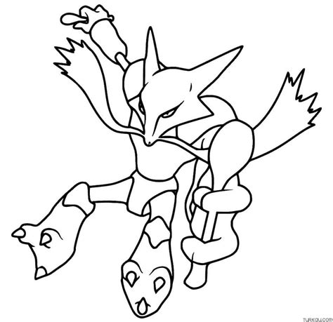 Pokemon Alakazam Coloring Page Turkau