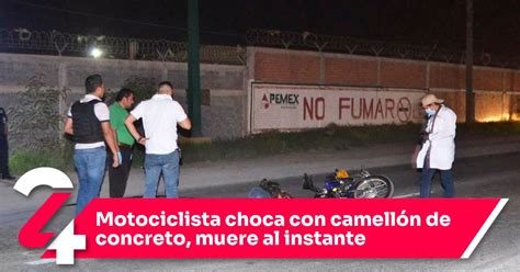 Motociclista Choca Con Camell N De Concreto Muere Al Instante