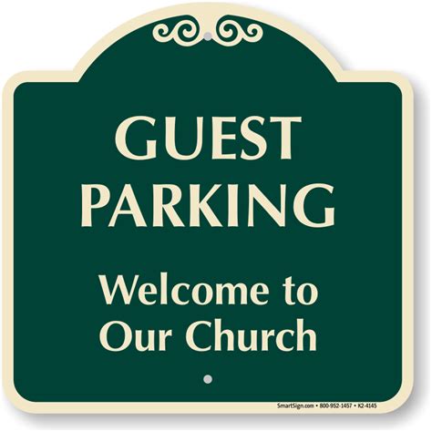 Visitor Church Parking Sign