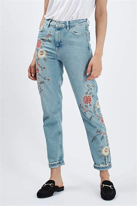 Pin By Kate Louise Jones On Fashion Embroidered Mom Jeans Women