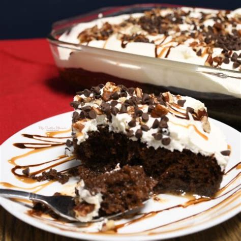 Turtle Chocolate Poke Cake