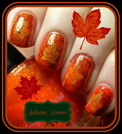 Autumn Leaves Nail Art Pointless Cafe