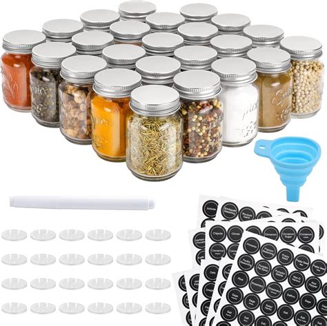 Amazon Aozita Pcs Glass Mason Spice Jars Bottles Oz Empty