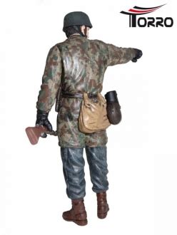 Figur Deutsche Panzer Mannschaft Wehrmacht Winter Soldat Stehend Ww