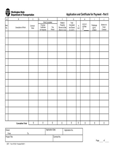 Fillable Online Wsdot Wa DOT Form 570 021A Application And Certificate