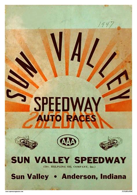 1947 Sun Valley Speedway — Vintage Reproduction Racing Posters