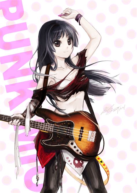 The Big Imageboard Tbib 1girl Akiyama Mio Bass Guitar Black Hair