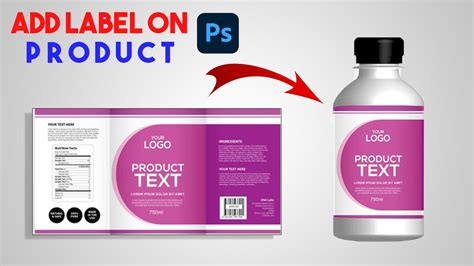 How To Add Label On Bottle Using Photoshop Bottle Label Design Youtube