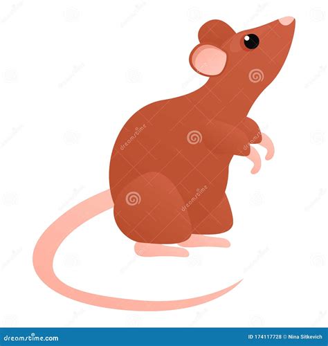 Cute Rat Icon Cartoon Style Stock Vector Illustration Of Rodent Graphic 174117728