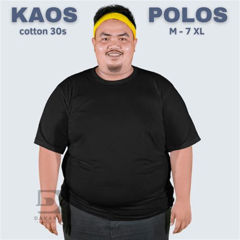 Jual Baju Kaos Polos Pria Unisex Big Size XXL XXXL XXXXL 4XL 5XL Katun