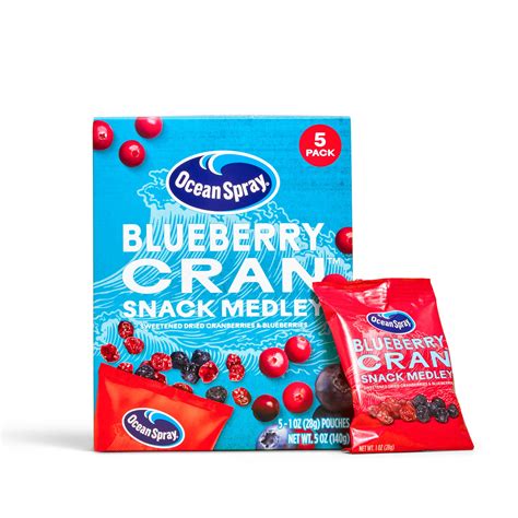 Ocean Spray® Blueberry Cran™ Snack Medley Dried Fruit Snack 1 Oz Pouch 5 Count