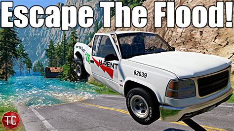 Can I Escape The Flood In Beamng Drive In A U Haul Truck Youtube