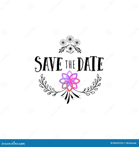 Badge As Part Of The Design Save The Date Sticker Stamp Logo For