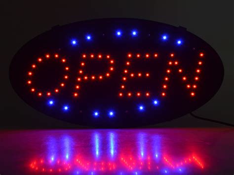 Ultra Bright Led Neon Light Animated Motion On Off Open 19x10