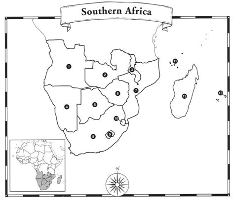 Map Of Southern African Countries Diagram Quizlet